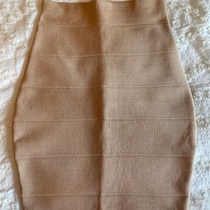 Tan Bandage MIDI Skirt